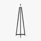 Whitby Matt Black Wood Tapered 4 Post Floor Lamp Base with Lino 45cm White Self Lined Linen Cylinder Lampshade