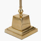 Claudius Gold Metal Stick Floor Lamp Base with Kamilah 40cm Blue Chevron Patterned Mushroom Pleat Tapered Lamp Shade