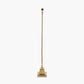 Claudius Gold Metal Stick Floor Lamp Base with Kamilah 40cm Red Chevron Patterned Mushroom Pleat Tapered Lamp Shade