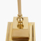 Claudius Gold Metal Stick Floor Lamp Base with Kamilah 40cm Red Chevron Patterned Mushroom Pleat Tapered Lamp Shade