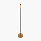 Antoine Black Croc and Antique Brass Metal Floor Lamp Base