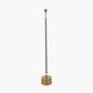 Antoine Black Croc and Antique Brass Metal Floor Lamp Base