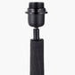 Marin Black Wood Tall Neck Floor Lamp Base with Vienna 45cm Black Chevron Mushroom Pleat Lampshade