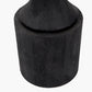 Marin Black Wood Tall Neck Floor Lamp Base with Vienna 45cm Taupe Chevron Mushroom Pleat Lampshade