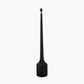Marin Black Wood Tall Neck Floor Lamp Base with Lino 45cm White Self Lined Linen Cylinder Lampshade