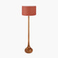 Toma Oiled Wood Tall Neck Floor Lamp Base with Henry 45cm Tobacco Handloom Cylinder Lampshade