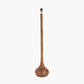 Toma Oiled Wood Tall Neck Floor Lamp Base with Izara 45cm Racing Green Ikat Patterned Mushroom Pleat Tapered Lampshade