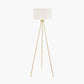 Houston Brushed Brass Metal Tripod Floor Lamp