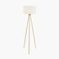 Houston Brushed Brass Metal Tripod Floor Lamp