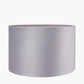 Canterbury Antique Brass Metal Floor Lamp Base with Rene 45cm Light Grey Velvet Cylinder Lampshade