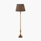 Canterbury Antique Brass Metal Floor Lamp Base with Athira 45cm Multi Chevron Design Mushroom Pleat Tapered Lamp Shade