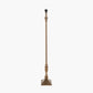 Canterbury Antique Brass Metal Floor Lamp Base with Lino 45cm Cream Self Lined Linen Cylinder Lampshade