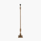 Canterbury Antique Brass Metal Floor Lamp Base with Lino 45cm Cream Self Lined Linen Cylinder Lampshade