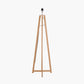 Whitby Natural Wood Tapered 4 Post Floor Lamp Base with Edward 45cm Natural Linen Cylinder Lampshade