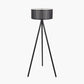 Rabanne Slatted Black Wood Tripod Floor Lamp