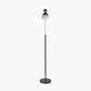Benedict Black and Brushed Silver Metal Floor Lamp