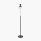 Benedict Black and Brushed Silver Metal Floor Lamp