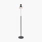 Benedict Black and Brushed Silver Metal Floor Lamp