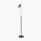 Benedict Black and Brushed Silver Metal Floor Lamp