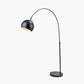 Feliciani Matt Black Metal and Black Marble Floor Lamp