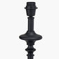 Emilio Matt Black Candlestick Floor Lamp Base with Izara 45cm Cinnamon Ikat Patterned Mushroom Pleat Tapered Lampshade