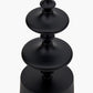 Emilio Matt Black Candlestick Floor Lamp Base with Izara 45cm Cinnamon Ikat Patterned Mushroom Pleat Tapered Lampshade
