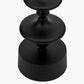Emilio Matt Black Candlestick Floor Lamp Base with Izara 45cm Ocean Blue Ikat Patterned Mushroom Pleat Tapered Lampshade