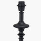 Emilio Matt Black Candlestick Floor Lamp Base with Martigues 45cm Taupe Boucle Tapered Lampshade