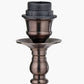 Piero Antique Bronze Metal Candlestick Floor Lamp Base with Vienna 45cm Red Chevron Mushroom Pleat Lampshade