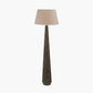 Arbor Verdi Gris Metal Conical Floor Lamp Base with Milos 50cm Natural Linen Tapered Lampshade