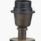 Arbor Verdi Gris Metal Conical Floor Lamp Base with Lino 45cm Black Self Lined Linen Cylinder Lampshade