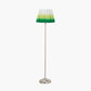 Auden Silver Metal Stick Floor Lamp Base with Savoie 14 Pleated Shade Emerald