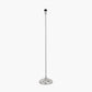 Auden Silver Metal Stick Floor Lamp Base with Tabitha 40cm Cream Jute Scalloped Edge Tapered Lamp Shade with Contrast Binding