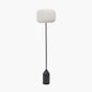 Oscar Black Metal and Natural Linen Structured Floor Lamp
