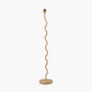 Palau Rattan Wave Floor Lamp Base with Winston 45cm White Handloom Tapered Lampshade
