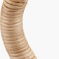 Palau Rattan Wave Floor Lamp Base with Winston 45cm White Handloom Tapered Lampshade