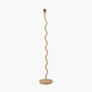 Palau Rattan Wave Floor Lamp Base with Harley 50cm Slubby Hopsack Empire Lampshade