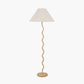 Palau Rattan Wave Floor Lamp Base with Harley 50cm Slubby Hopsack Empire Lampshade