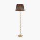 Palau Rattan Wave Floor Lamp Base with Athira 45cm Multi Chevron Design Mushroom Pleat Tapered Lamp Shade