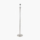 Salvatore Antique Silver Metal Floor Lamp Base with Winston 45cm White Handloom Tapered Lampshade