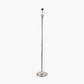 Salvatore Antique Silver Metal Floor Lamp Base with Winston 45cm White Handloom Tapered Lampshade
