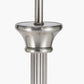 Salvatore Antique Silver Metal Floor Lamp Base with Izara 45cm Cinnamon Ikat Patterned Mushroom Pleat Tapered Lampshade