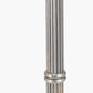 Salvatore Antique Silver Metal Floor Lamp Base with Izara 45cm Cinnamon Ikat Patterned Mushroom Pleat Tapered Lampshade