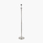 Salvatore Antique Silver Metal Floor Lamp Base with Izara 45cm Ocean Blue Ikat Patterned Mushroom Pleat Tapered Lampshade