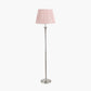 Salvatore Antique Silver Metal Floor Lamp Base with Thiago 45cm Cinnamon Stripe Mushroom Pleat Tapered Lampshade