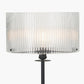 Clara Ribbed Glass Black Metal Round Floor Lamp