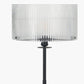 Clara Ribbed Glass Black Metal Round Floor Lamp