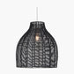 Caswell Black Rattan Cloche Non Elec Pendant