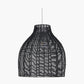 Caswell Black Rattan Cloche Non Elec Pendant