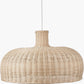 Caswell Natural Rattan Dome Non Elec Pendant with Brushed Chrome Ceiling Fitting E27